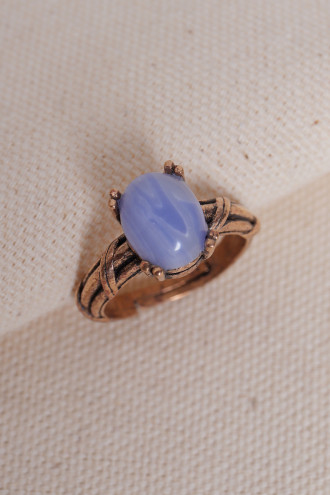 Lila Selenit Taşlı Ayarlanabilir Otantik Yüzük