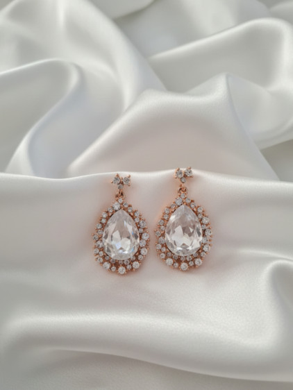 Gold Renk, Badem Figürlü Abiye Küpe