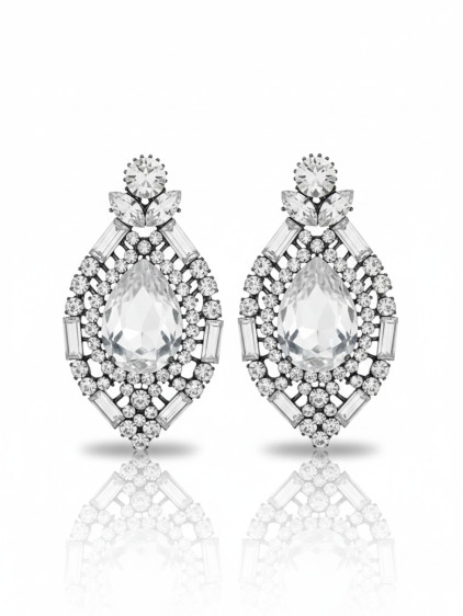 Damla Taşlı Mekik figürlü Abiye Küpe