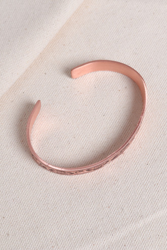 Çiçek Figür Saf Bakır Bilezik