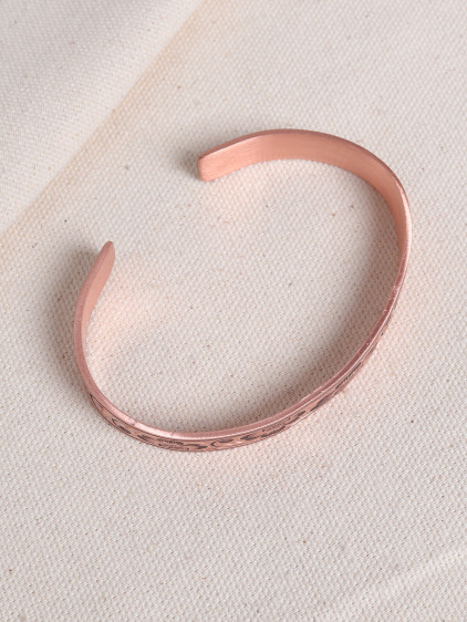 Çiçek Figür Saf Bakır Bilezik