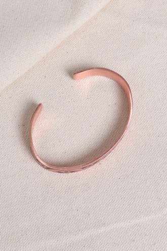 Zambak Figürlü Saf Bakır Bilezik