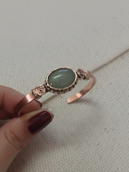 Aventurin Taşlı Düz Bakır Bilezik Aventurin Taşlı Düz Bakır Bilezik