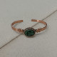 Yeşil Taşlı Düz Bakır Bilezik