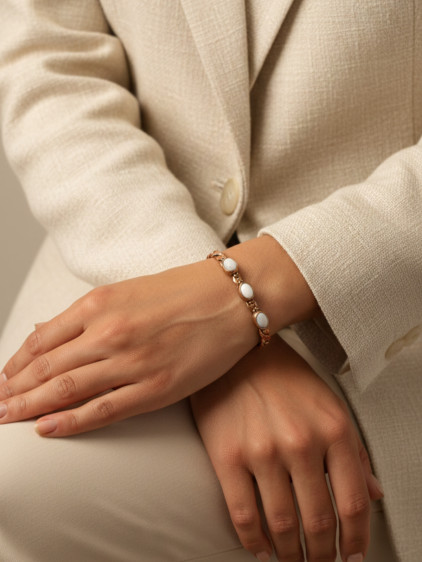 3lü Havlit Taşlı İki Renk Burgulu Bakır Bilezik