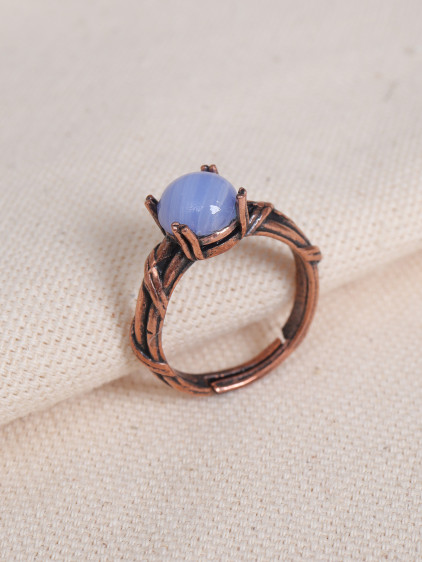 Lila Selenit Taşlı Tırnaklı Ayarlanabilir Bakır Yüzük Lila Selenit Taşlı Tırnaklı Ayarlanabilir Bakır Yüzük