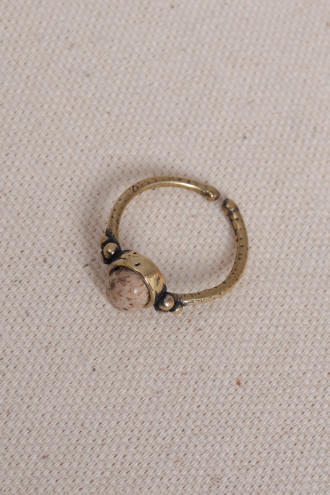 Jasper Taşlı Ayarlanabilir Oval Otantik Yüzük