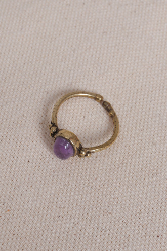 Ametist Taşlı Ayarlanabilir Oval Otantik Yüzük