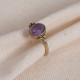 Ametist Taşlı Ayarlanabilir Oval Otantik Yüzük