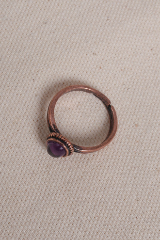 Ametist Taşlı Bakır Yüzük
