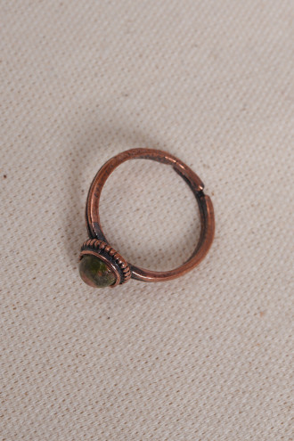 Ukanit Taşlı Bakır Yüzük