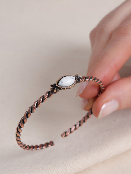 Havlit Taşlı Ayarlanabilir Burgulu Bakır Bilezik Havlit Taşlı Ayarlanabilir Burgulu Bakır Bilezik