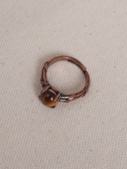 Kaplangözü Taşlı Tırnaklı Ayarlanabilir Bakır Yüzük Kaplangözü Taşlı Tırnaklı Ayarlanabilir Bakır Yüzük