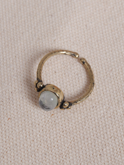 Beyaz Kuvars Taşlı Ayarlanabilir Oval Otantik Yüzük Beyaz Kuvars Taşlı Ayarlanabilir Oval Otantik Yüzük