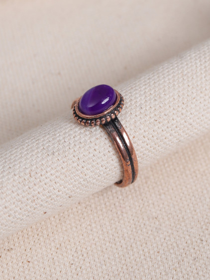 Mor Taşlı Bakır Yüzük Mor Taşlı Bakır Yüzük