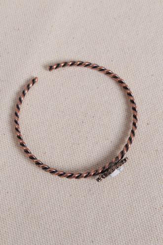 Havlit Taşlı Ayarlanabilir Burgulu Bakır Bilezik