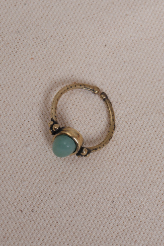 Aventurin Taşlı Ayarlanabilir Oval Otantik Yüzük