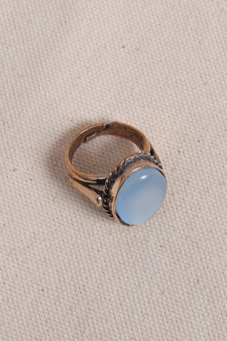 Saydam Bebek Mavisi Taşlı Otantik Yüzük