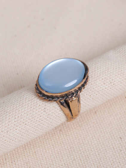 Saydam Bebek Mavisi Taşlı Otantik Yüzük Saydam Bebek Mavisi Taşlı Otantik Yüzük