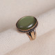 Saydam Açık Yeşil Taşlı Otantik Yüzük