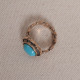 Turkuaz Taşlı Burgulu Otantik Yüzük