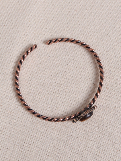 Kaplan Gözü Taşlı Ayarlanabilir Burgulu Bakır Bilezik Kaplan Gözü Taşlı Ayarlanabilir Burgulu Bakır Bilezik