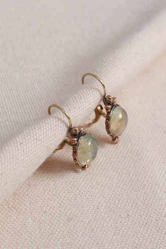 Rutil Kuvars Taşlı Otantik Küpe