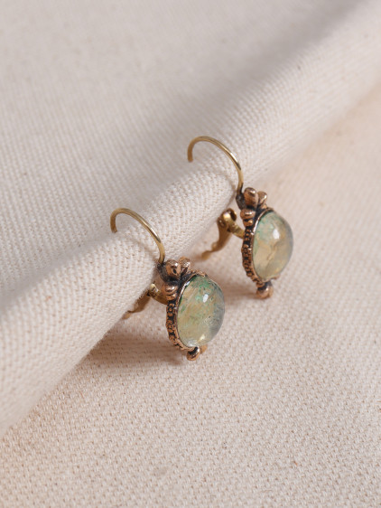 Rutil Kuvars Taşlı Otantik Küpe