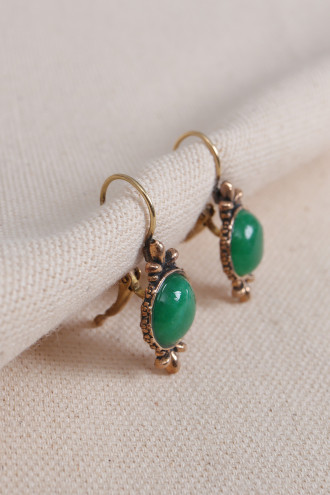 Yeşil Taşlı Otantik Küpe