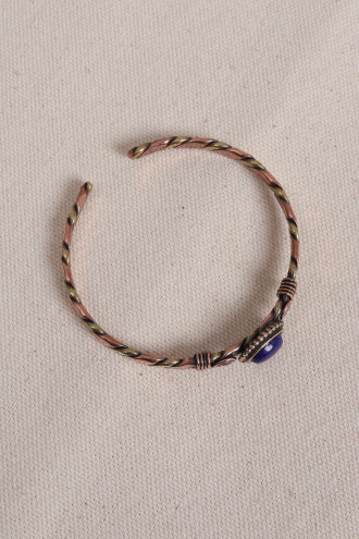 Lapis Taşlı Burgulu Bakır Bilezik