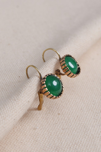 Yeşil Taşlı Otantik Küpe Yeşil Taşlı Otantik Küpe