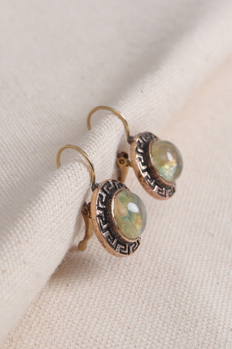 Rutil Kuvars Taşlı Grek Figürlü Otantik Küpe Rutil Kuvars Taşlı Grek Figürlü Otantik Küpe