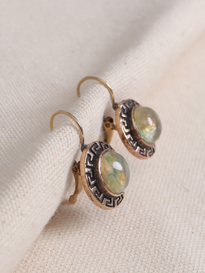 Rutil Kuvars Taşlı Grek Figürlü Otantik Küpe Rutil Kuvars Taşlı Grek Figürlü Otantik Küpe