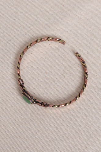 Aventurin Taşlı Burgulu Bakır Bilezik