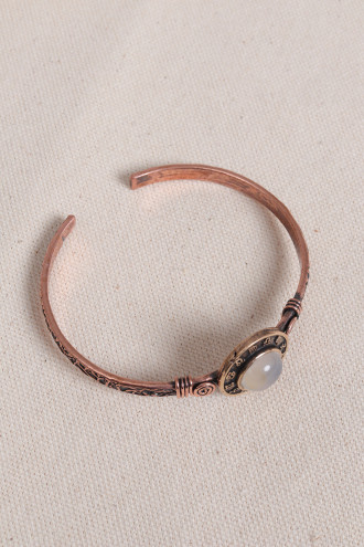 Ay Taşlı Burç Figürlü Bakır Bilezik