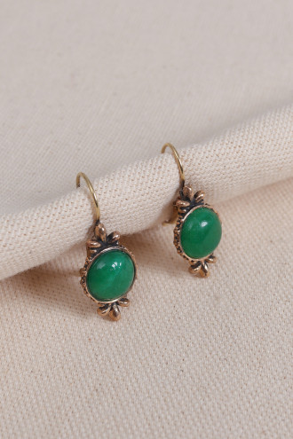 Yeşil Taşlı Otantik Küpe