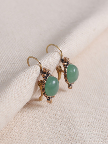 Aventurin Taşlı Otantik Küpe