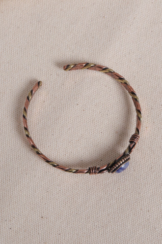 Sodalit Taşlı Burgulu Bakır Bilezik