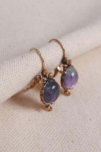 Ametist Taşlı Otantik Küpe