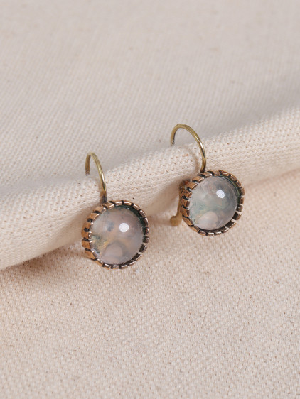 Ay Taşlı Otantik Küpe