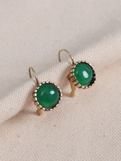 Yeşil Taşlı Otantik Küpe