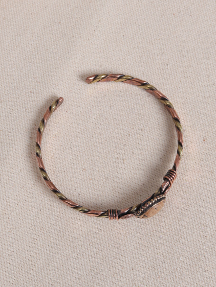 Jasper Taşlı Burgulu Bakır Bilezik