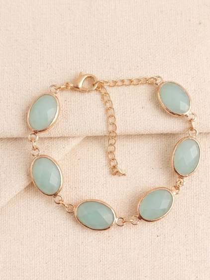 Su Yeşili Badem Boncuklu Gold Bilezik Su Yeşili Badem Boncuklu Gold Bilezik