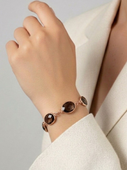 Bronz Taşlı Badem Boncuklu Gold Bilezik Bronz Taşlı Badem Boncuklu Gold Bilezik