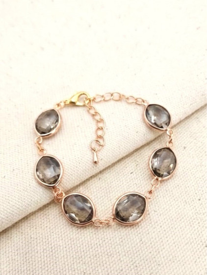 Bronz Taşlı Badem Boncuklu Gold Bilezik Bronz Taşlı Badem Boncuklu Gold Bilezik