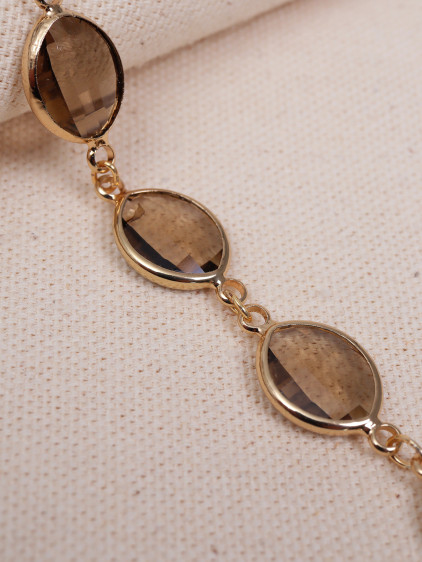 Bronz Taşlı Badem Boncuklu Gold Bilezik Bronz Taşlı Badem Boncuklu Gold Bilezik