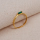 Yeşil Baget Taşlı Minimal Yüzük