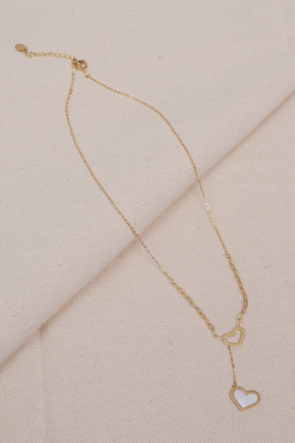 Kalp Sallantılı Sedefli Çelik Kolye