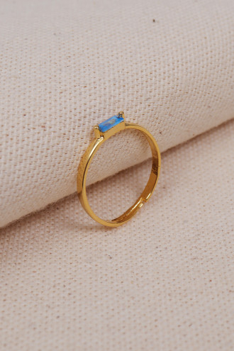 Mavi Baget Taşlı Minimal Yüzük