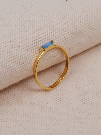 Mavi Baget Taşlı Minimal Yüzük